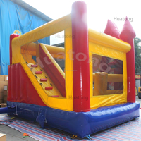 Huatong Pvc château rebondissant enfants thème de voiture rouge avec toboggan saut plein d'entrain dessin animé Combo maison de rebond gonflable pour les enfants