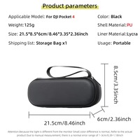 Étui de transport mini protecteur antichoc en PU/Nylon de qualité supérieure pour DJI OSMO Pocket 4