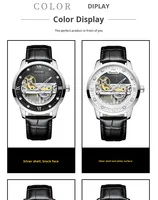 Montre mécanique automatique squelette de luxe pour homme Tianbo, bracelet en cuir, tendance sportive, aiguille de 20 mm