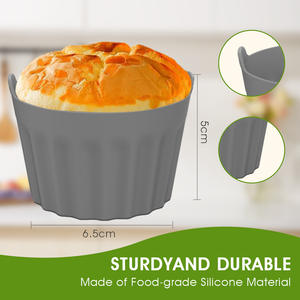 Mini moules à gâteaux ronds en Silicone outils à gâteaux polyvalents pour Cupcakes Muffins couche <span class=keywords><strong>fromage</strong></span> chocolat gâteaux arc-en-ciel - Product Image 2