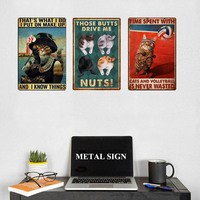 No me digas qué hacer, cartel de hojalata Vintage, decoración de pared del dormitorio para sala de estar, cartel de Metal de gato, cartel de Metal pequeño personalizado de 20x30CM