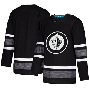 Maillot de hockey des Jets de Winnipeg pour homme, noir, à séchage rapide, col rond, uniforme d'entraînement et de match, personnalisation complète - Product Image 1