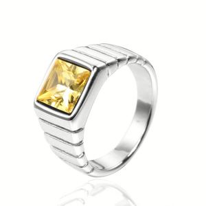 Stainless Steel <b>Ring</b> in Signet <b>Ring</b> Style with Sapphire Option Black Finish Geometric Bezel Modern <b>Statement</b> Look for Men - Product Image 6