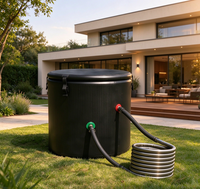 Baignoire gonflable portable chauffée au bois avec serpentin en acier inoxydable pour bain de glace, idéale pour le camping en extérieur hors réseau