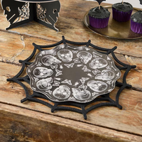 Ensemble de sets de table en feutre écologiques classiques pour Halloween, toile d'araignée, chauve-souris, antidérapants, design tissé noir, 30x30cm, décoration de table à manger