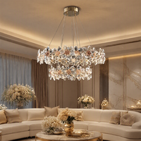 Lustre en cristal Zeal Lighting, style moderne LED suspendu, anneaux linéaires pour salle à manger, villa, hôtel, vente en gros