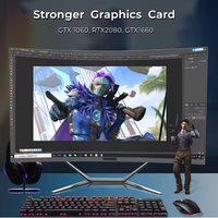 I7 PC Gaming I9 9900k Monoblock Monitor melengkung 32GB ALLINONEPC 165Hz komputer semua dalam satu PC panas