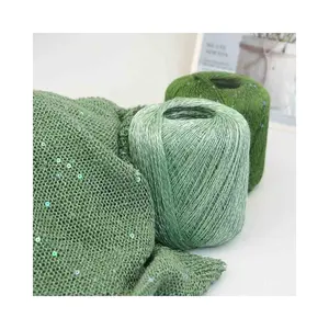 China Entity Factory Direct Sale Blended Yarn Spring And Summer Linen Silk Sequins Hand Knitting Wool Yarn