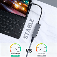 Adaptador SYONG USB 3.0 a Ethernet, USB C a RJ45 Gigabit LAN 1000Mbps, Adaptador de Red Cableado Plug&Play para PC, Laptop, Windows, Mac