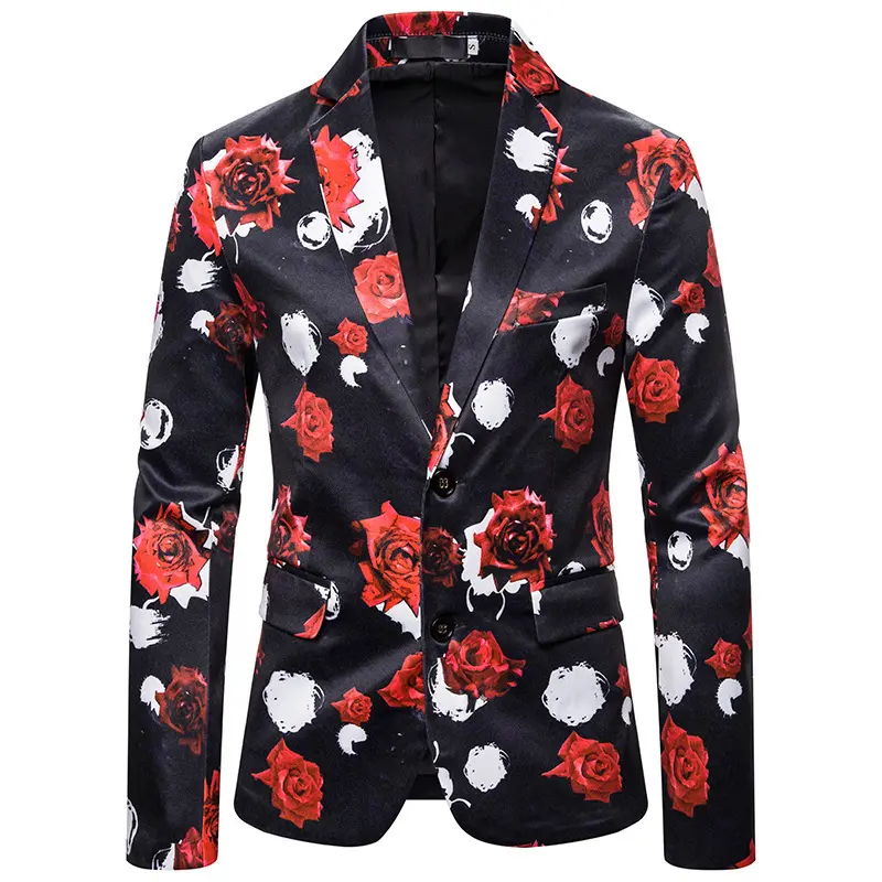 Fast Delivery New Rose Pattern Men's Suit 3d Digital Printing Suit For Men