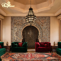 Lampe de mosquée de luxe, cadre en fer, lustre islamique à LED pour la salle à manger, le salon, la salle de prière