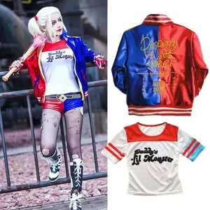 Halloween Carnival Party Gotham City Ugly Girl Cosplay Premium Embroidery Costume Complete Set harley quinn costume