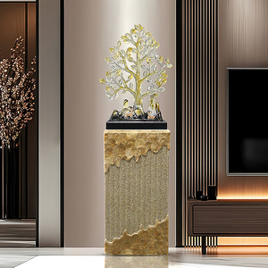 Adorno de piso de árbol de la fortuna de gama alta de lujo, artesanías de resina para sala de estar, gabinete de TV, gabinete de vino, decoración de apertura de escalera - Product Image 3
