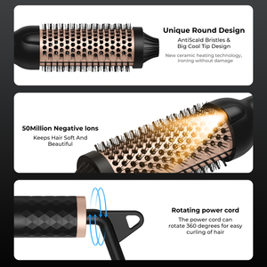 Brosse à cheveux double PTC à air chaud haute température avec affichage LED - Product Image 5