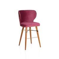 (SP-BS438) Américain style Rembourrés en bois massif de Luxe jambe Haute Chaise de Bar Chaise Comptoir vert velours Tabourets de Bar