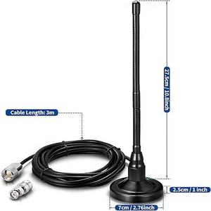 <span class=keywords><strong>Antenne</strong></span> de station de base magnétique fixe extérieure ATWE en plastique 27 MHz avec connecteur BNC 1.5 VSWR pour montage au sol/mural - Product Image 2