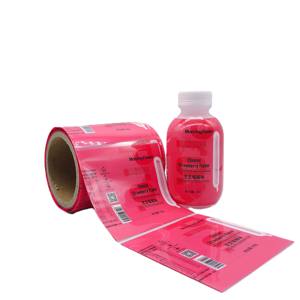 Professional <strong>Print</strong> Machine Custom Design Transparent Glossy Sticker <strong>Label</strong> Hot Shrink Sleeve for <strong>Bottles</strong> with Film - Product Image 1