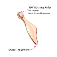 Rouleau de massage oculaire en métal, outil facial Gua Sha en alliage de zinc, anti-âge, lifting, sculpture de la ligne du menton, absorption du sérum, masseur de beauté