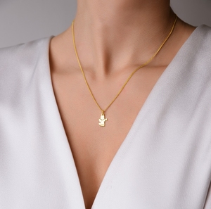 Ispire in acciaio inox 18k placcato oro piccolo angelo <span class=keywords><strong>collana</strong></span> gioielli in bianco personalizzato inciso collane per la festa della mamma ragazza regalo - Product Image 6