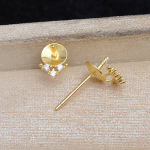 Pendientes Minimalistas de Plata S925 para Mujer con 6-7 Perlas, Accesorios de Joyería DIY de Moda, Soporte Vacío con Incrustaciones, Serie 1034 - Product Image 3