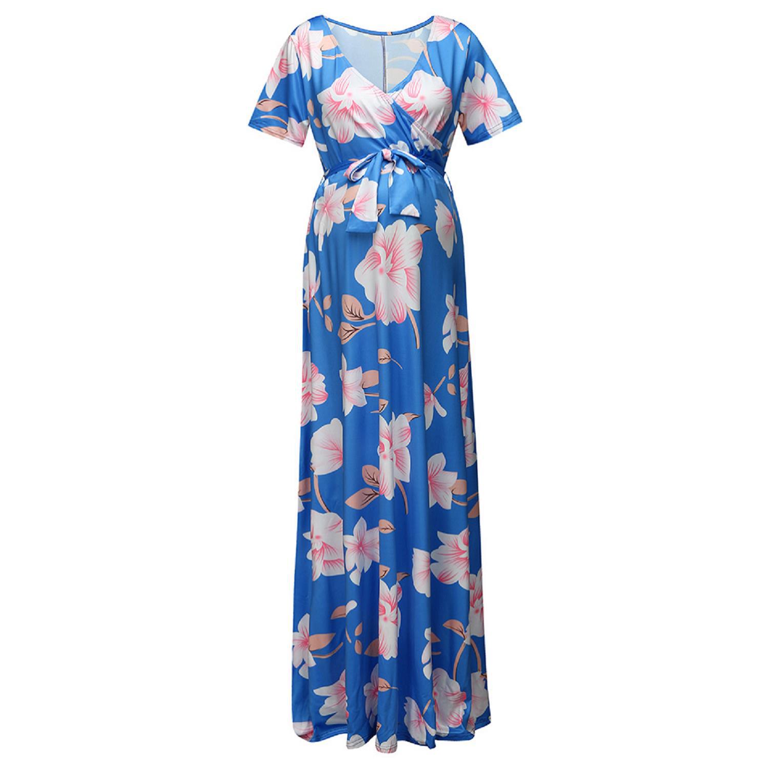 summer maternity dresses Linen Maxi Dress With Tie In White Colour | Large makes you feel more relaxed and cool V FOR CITY Spring Summer
