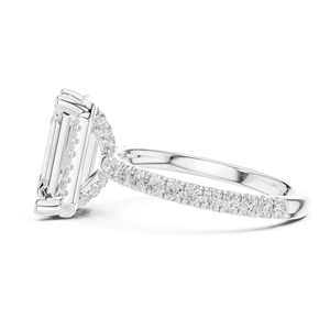 Bague de fiançailles pour femme, solitaire halo, diamant de laboratoire de 4,25 carats, certifié IGI, argent sterling 925, pour mariage, fête, anniversaire - Product Image 4