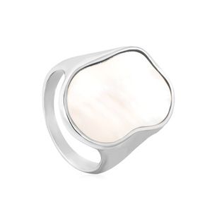 Anillo de Concha Blanca Irregular, Chapado en Oro, Diseño Geométrico, Joyería de Moda para Mujer, Regalo - Product Image 5