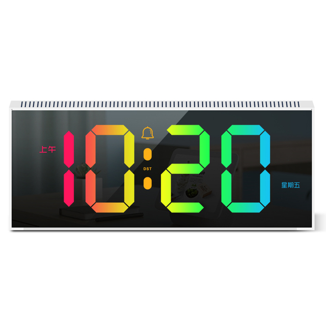 LED wall clock rgb color-changing display multifunctional alarm clock large-scale screen for home office