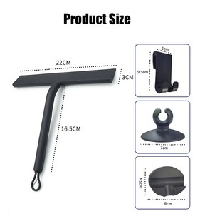 Épurateur de fenêtre en silicone de couleur personnalisée pour portes de douche Salle de bains Nettoyeur de vitres en verre Racloir de douche Racloir en silicone - Product Image 6