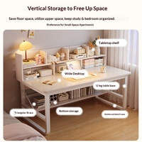 Bureau d'étude et d'écriture intégré Zhishuyunfang pour chambre d'étudiant avec étagère et chaise détachable en MDF – Bureau informatique simple