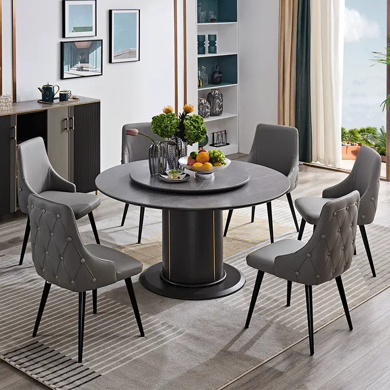 Set de table ronde de luxe, ensemble de 6 chaises, salle à manger, vente en gros, 870137