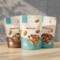 Pochette alimentaire personnalisée imprimée avec fermeture éclair en aluminium, à soufflet latéral, hermétique, en matériau recyclé et recyclable
