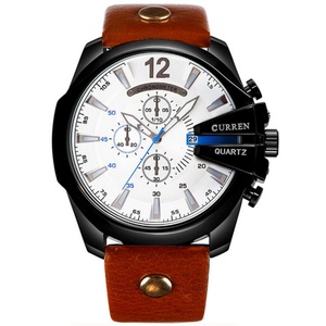 Montre de luxe pour homme, personnalisable avec logo, 8176, sport, affaires, bracelet en cuir, boîtier en alliage, cadran en verre, mouvement à quartz - Product Image 4