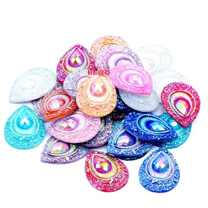 13*18mm Fashion Drop strass ornamenti colla su costumi di carnevale occhio di pavone retro piatto resina AB per matrimonio/decorazione domestica