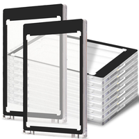 Porte-cartes magnétique transparent en plastique 35pt avec bordure colorée et fermeture à bouton unique pour cartes à collectionner