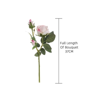 MW03334 Belle décoration de mariage Rose naturelle fleur artificielle longue tige velours spray à vendre - Product Image 5