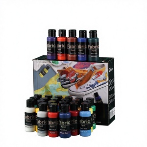 Ensemble de 26 couleurs de <span class=keywords><strong>peinture</strong></span> <span class=keywords><strong>acrylique</strong></span> à base d'eau pour <span class=keywords><strong>tissu</strong></span>, <span class=keywords><strong>peinture</strong></span> textile permanente pour vêtements, chaussures, décoration artistique DIY - Product Image 1