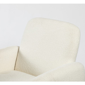 Fauteuil individuel <span class=keywords><strong>en</strong></span> <span class=keywords><strong>tissu</strong></span> blanc de style <span class=keywords><strong>scandinave</strong></span> de qualité supérieure, personnalisable par l'usine Anji, pour la détente et le loisir - Product Image 4