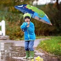 Parapluie pour enfants avec logo personnalisé, imprimé dessin animé, coupe-vent, pliable, pour l'école, promotionnel, cadeau en gros, fabricant chinois