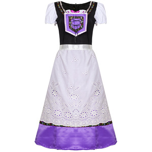 Vestido Tradicional Alemán para Mujer, Falda Morada con Delantal, Traje para Actuaciones Escénicas, Talla Adulto - Product Image 1
