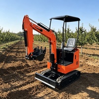 Mini-excavatrice de 1,2 tonne facile à utiliser, Euro 5 CE EPA, micro-pelle sur chenilles, mini-pelle compacte pour la ferme, mini-machine à creuser des tranchées pour la maison et la ferme