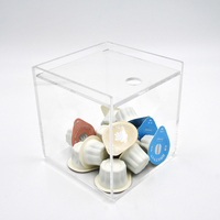 Transparenter Acryl Faltbarer Quadratischer Moderner Kaffeekapsel-Aufbewahrungswürfel Hochwertige Organizer-Box für Cafés und Büros