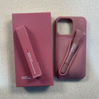 Étui de téléphone en silicone 3D avec emplacement pour rouge à lèvres, brillant à lèvres, baume à lèvres, support de maquillage pour iPhone 16 15 14 13 12 11 Pro Max