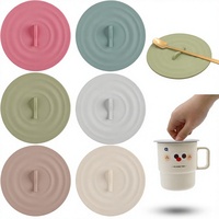 Couvre-tasses en silicone multicolores avec logo personnalisé, réutilisables, anti-poussière, souples, avec support pour cuillère, ajustement universel pour tasses