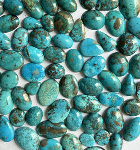 Lot de cabochons en turquoise naturelle iranienne de qualité supérieure, pierres précieuses lâches, cabochons lisses faits à la main par un designer - Product Image 4