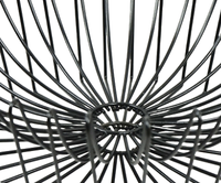 Panier de rangement de cuisine multifonctionnel en fil de fer rond de conception moderne, fait à la main, en forme de fleur, finition noire antique