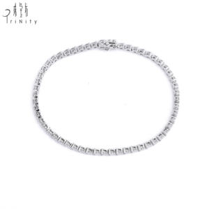 Most Popular Tennis <b>Bracelet</b> Jewellery 18K <b>Solid</b> White <b>Gold</b> Real Diamond <b>Bracelet</b> for Lady - Product Image 4