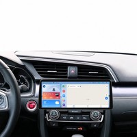 Autoradio Android 12,3 pouces, écran tactile multimédia Carplay, autoradio pour Honda Civic 2016, 8 cœurs, 4G LTE WIFI FM AM RDS, écran QLED