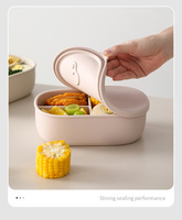 Boîte à lunch en silicone, étanche et compatible micro-ondes, récipient alimentaire réutilisable avec séparateurs pour enfants et adultes