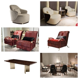 Sistema de Muebles de Lujo para Villas a Medida, Colección de Sofás de Cuero Negro de Primera Calidad para Diseñadores de Interiores de Villas de Alta Gama - Product Image 5